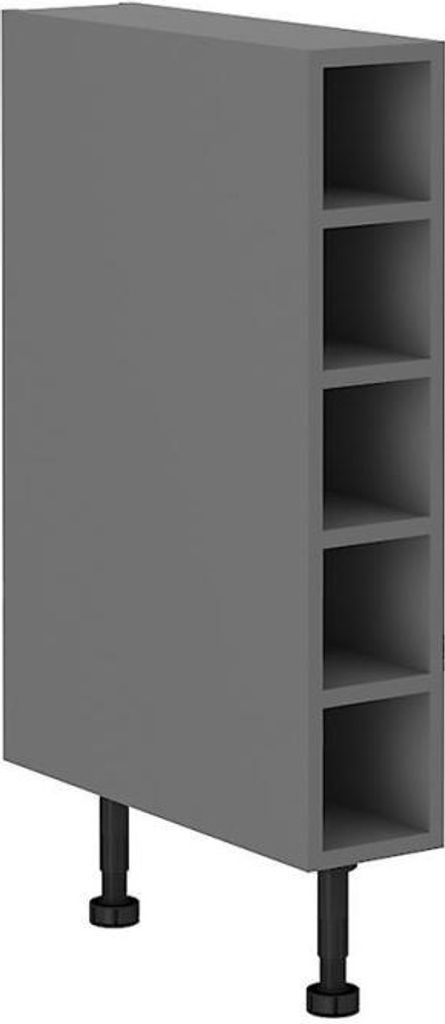 Unterer offener Schrank NELJA – Breite 15 cm, Anthrazit