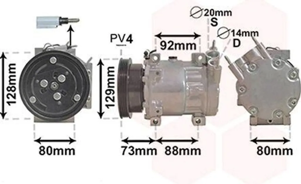 Compresseur de Climatisation VAN WEZEL 1501K705 pour Renault Logan I