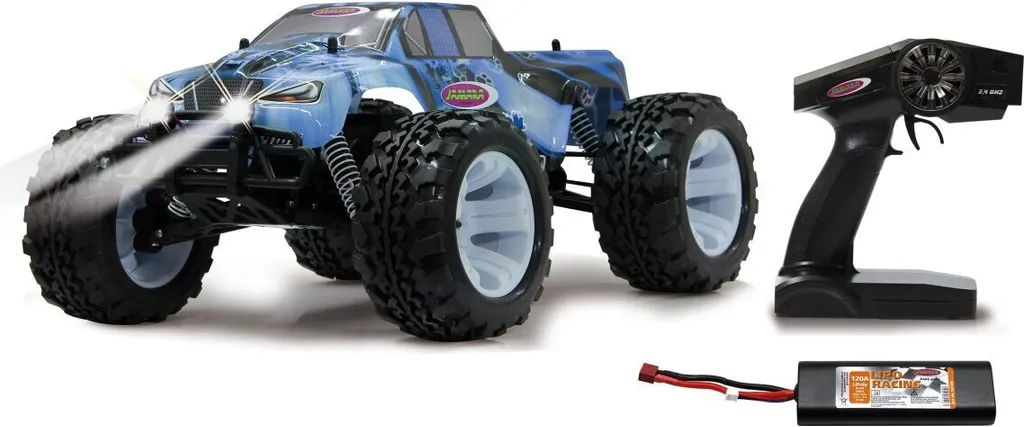 Camion Monster Truck Tiger Ice BL 4x4 1:10 LiPo 2,4 GHz avec LED Bleues