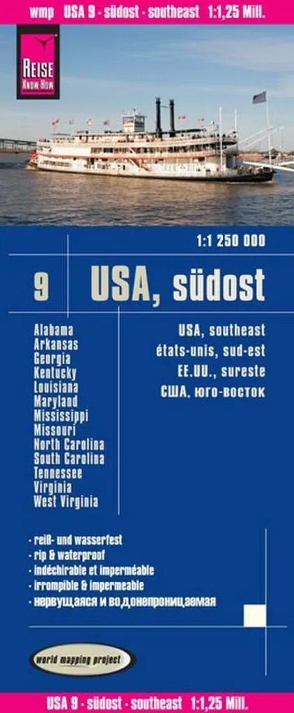 Carte USA Sud-Est Reise Know-How 1:1 250 000 Missouri et Kentucky