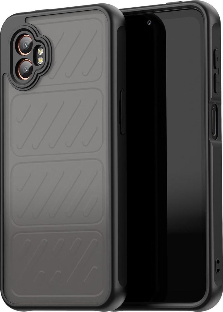 Hülle für Samsung Galaxy Xcover 7 Pro - Phonesta AirFrost Semi-Transparent Back Cover - Mattschwarz