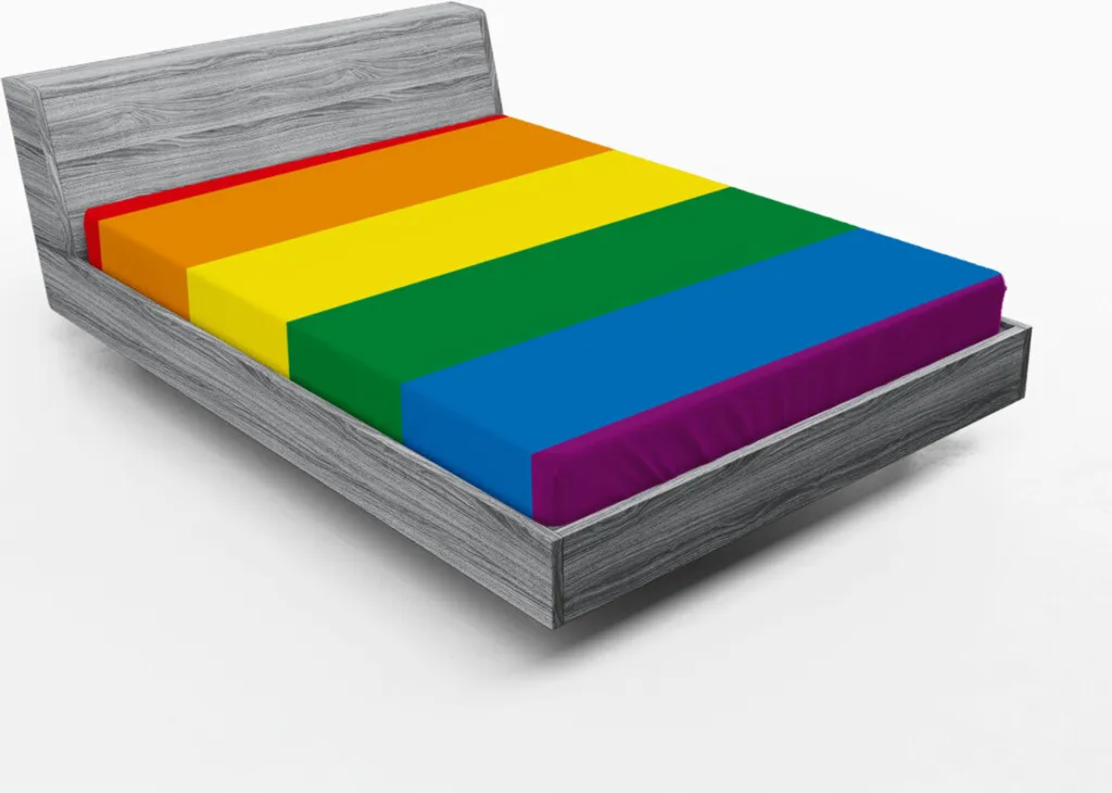 Drap-housse 180 x 200 cm Multicolore Motif Pride en Microfibre Douce