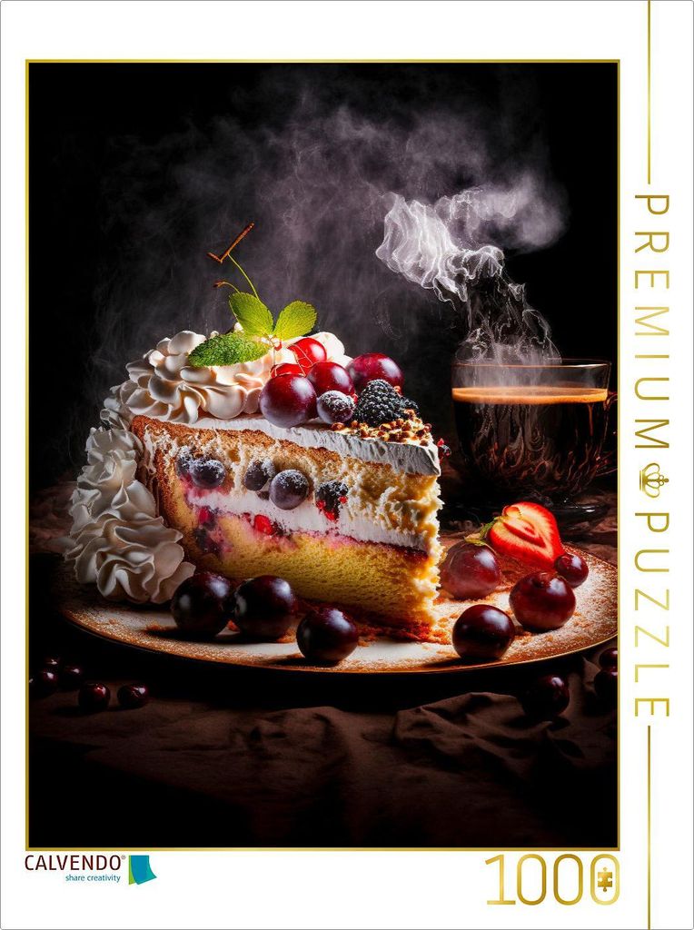 CALVENDO Puzzle Obsttorte mit Baiserhaube | 1000 Teile Lege-Größe 64x48cm Foto-Puzzle für glückliche Stunden