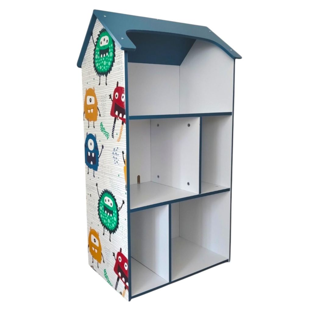 Kinderregal "Monster" von Ginger Home – Blaues Spielzeug- und Bücherregal