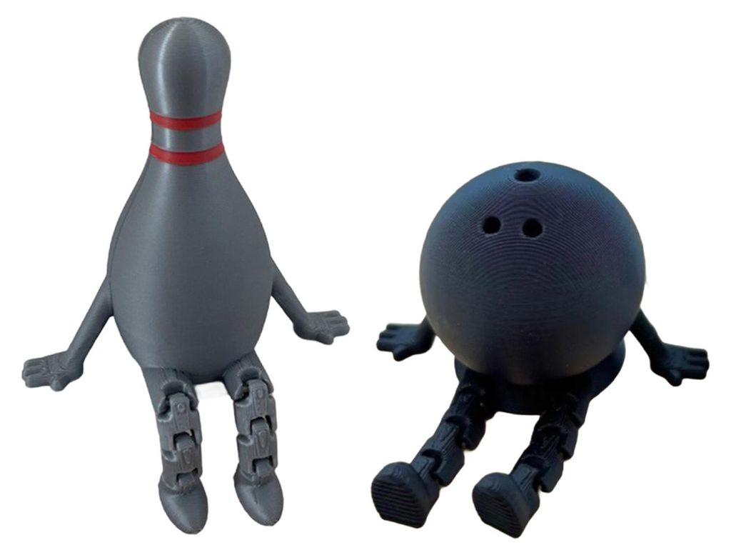 Bowling Buddy Figur, Bowlingkugel-Ornament mit beweglichen Beinen, Mini-Bowlingkegel-Dekoration, Sammlerstück für Zuhause, Büro, Regale, Schreib...