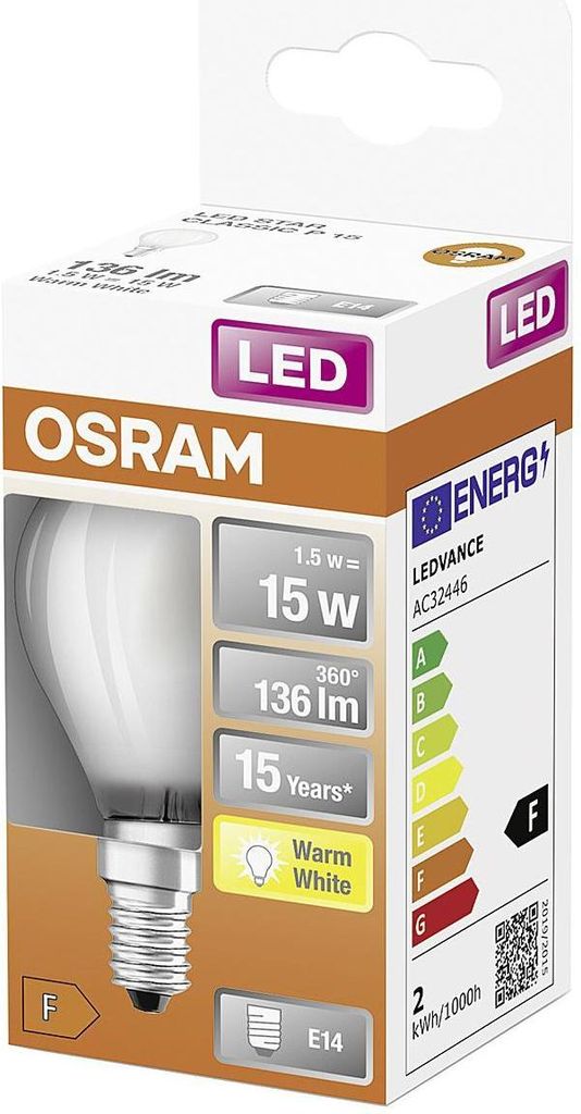 The image shows the packaging of an Osram LED light bulb.