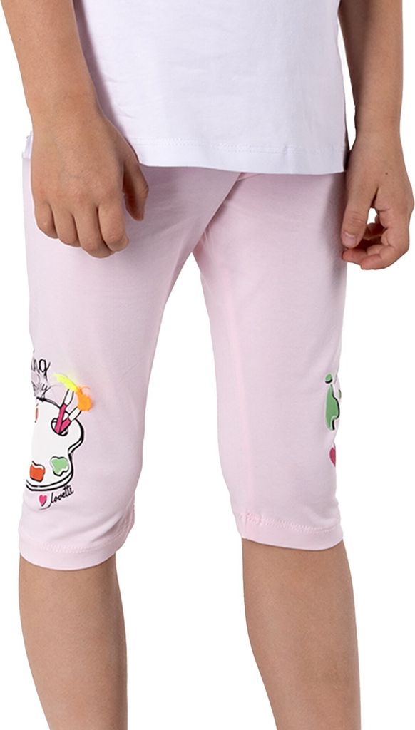 Mädchen Leggings 3/4 Leggings mit 3D-Applikation rosa 98-104 YOCLUB