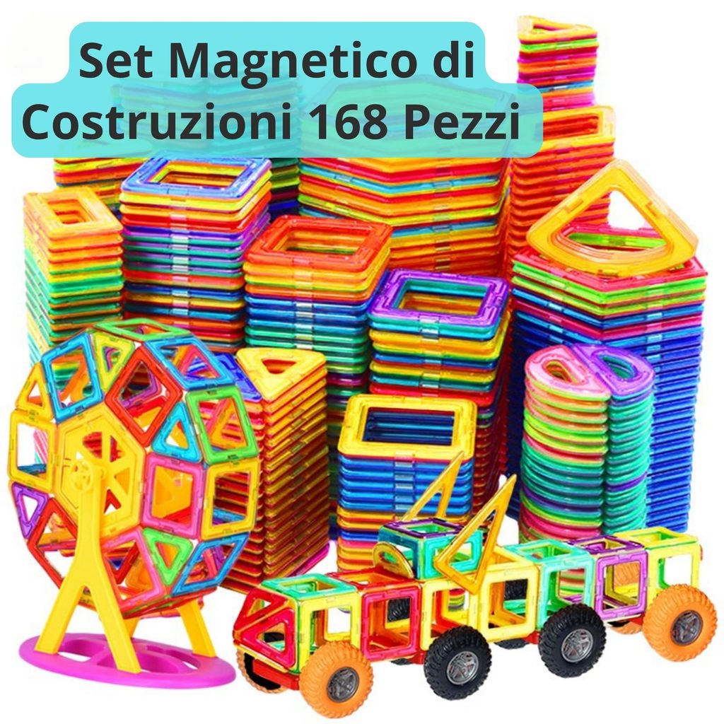 Set Magnetico di Costruzioni 168 Pezzi – Blocchi di Grandi Immagine del prodotto 