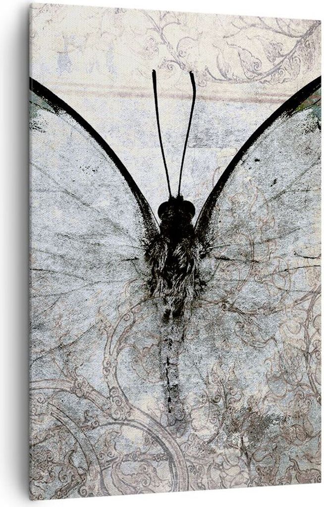 Bild auf Leinwand - Leinwandbild - Einteilig - Schmetterling Abstraktion - 80x120cm - Wand Bild - Wanddeko - Wandbilder - Leinwanddruck - Wanddekor...