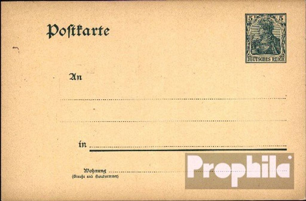 Belege Ganzsachen Deutsches Reich 1906 P73 Amtliche Postkarte Germania