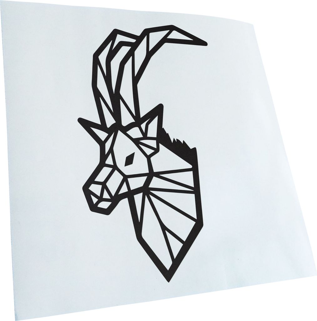 Kiwistar - Autoaufkleber - Steinbock Polygon - Mattweiss - 16x10cm - Aufkleber für Auto, Laptop, Fahrrad, LKW, Motorrad mehrfarbig JDM Decal Racing