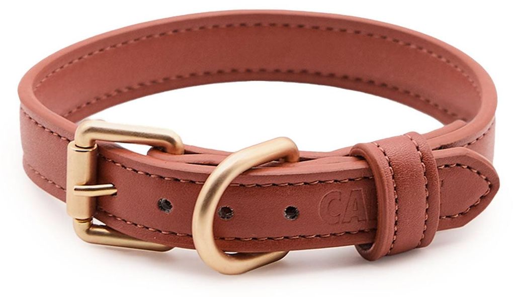 Jala Hundehalsband Braun L (37,5–43,5 cm) – veganes Lignify Leder Halsband, handgemacht in Europa, mit Zamak-Sicherheitsverschluss, nachhalti...