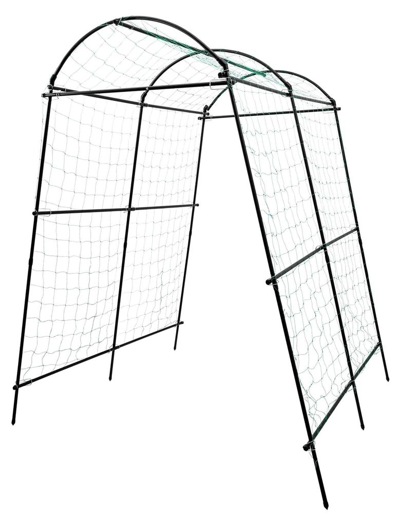 Rankgitter aus Metall, Gartenbogen für Kletterpflanzen, Spalier mit Nylonnetz für den Außenbereich