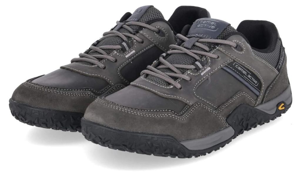 Camel Active heren outdoor sneaker CROSS, grijs, leer en Productafbeelding 