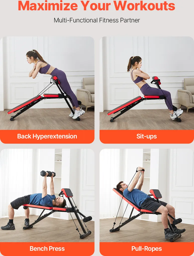 Banc de musculation compact et stable pour résoudre le manque d'espace