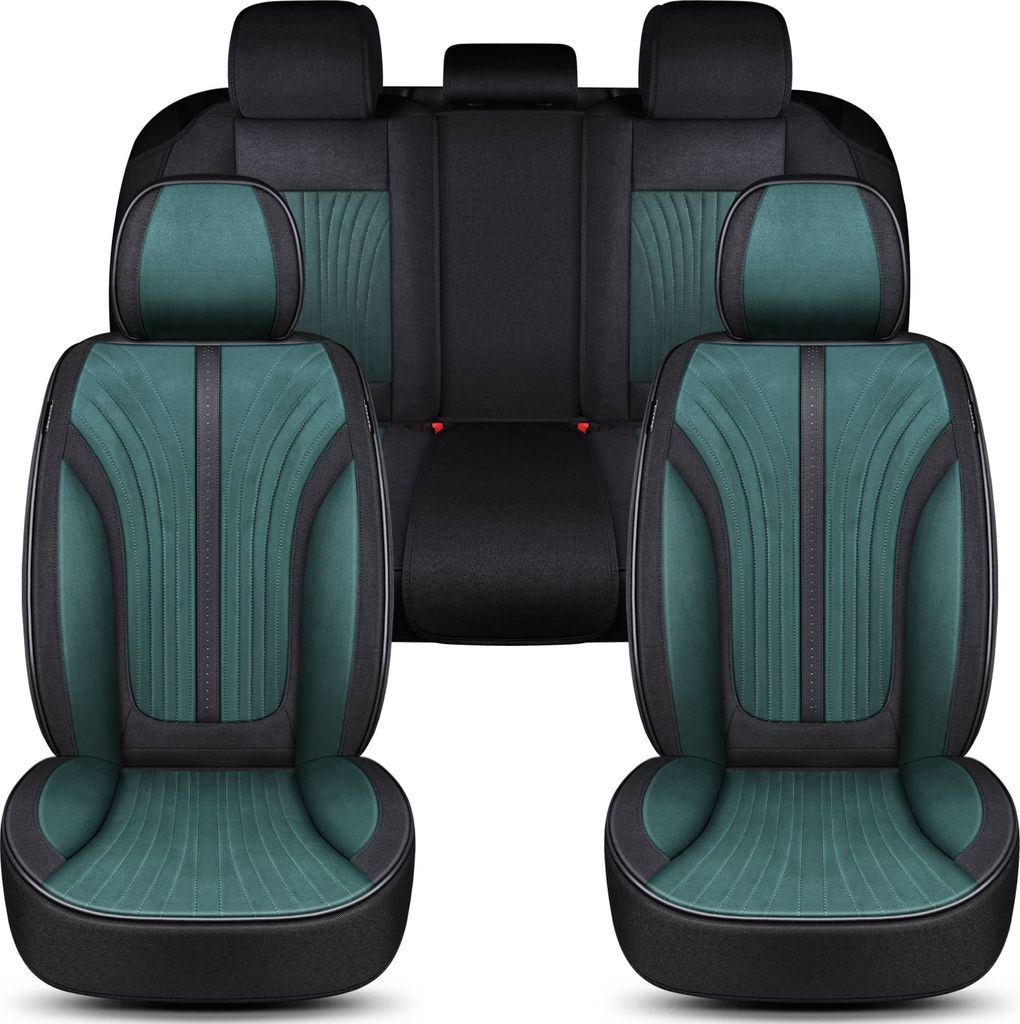 Premium Schonbezüge-Komplettset für Chevrolet Nubira Bj 2004-10 in Schwarz/Grün FV4