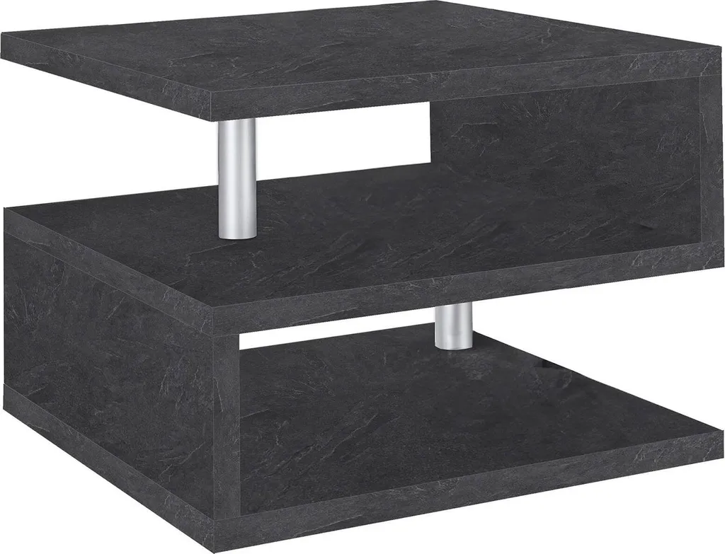 Table basse gain de place à double plateau gris ardoise Chanthu
