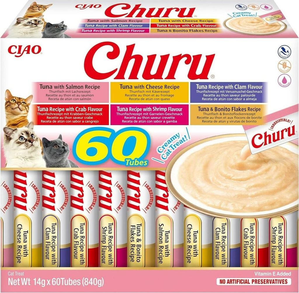 INABA CAT CHURU VARIETIES Thunfisch - Katzenleckerli 60 x 14 g