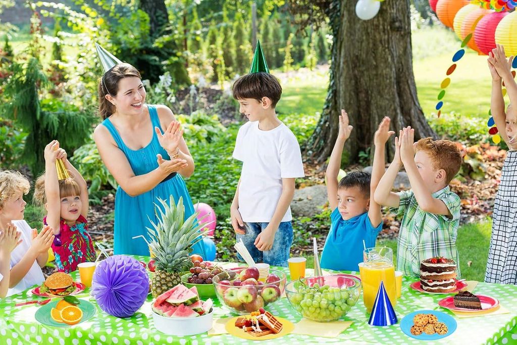 Papiergeschirr - 60 Stück DIY Bunte Pappteller - 7 Zoll Runde Pappteller - Kreative Partyaccessoires für Kinder - Geburtstagsfeier - Hochzeit