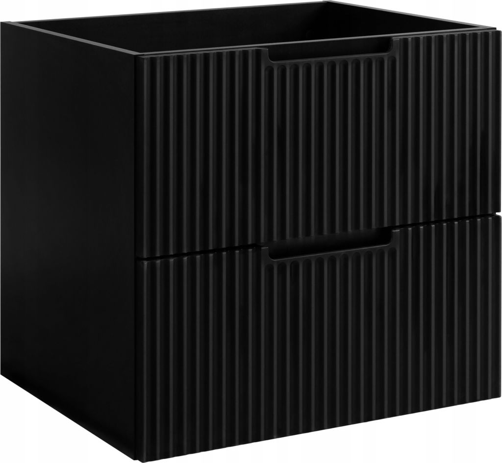 RODAN | Hänge Badschrank - 60 cm - Schwarz - Elegante MDF Fronten - Hängeschrank mit Schubladen - Badmöbel - Badmobel Holz