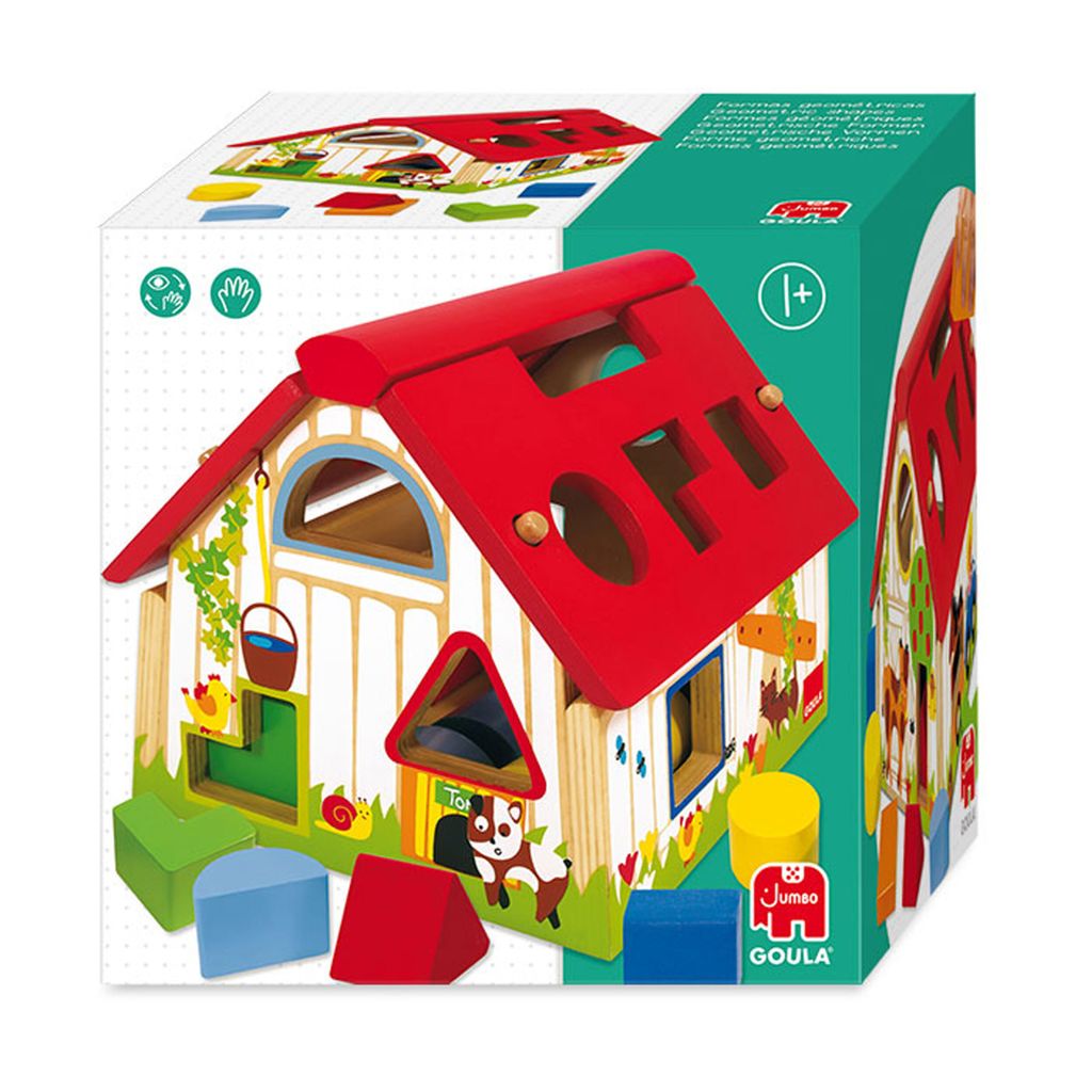 Houten huis met geometrische vormen Productafbeelding 