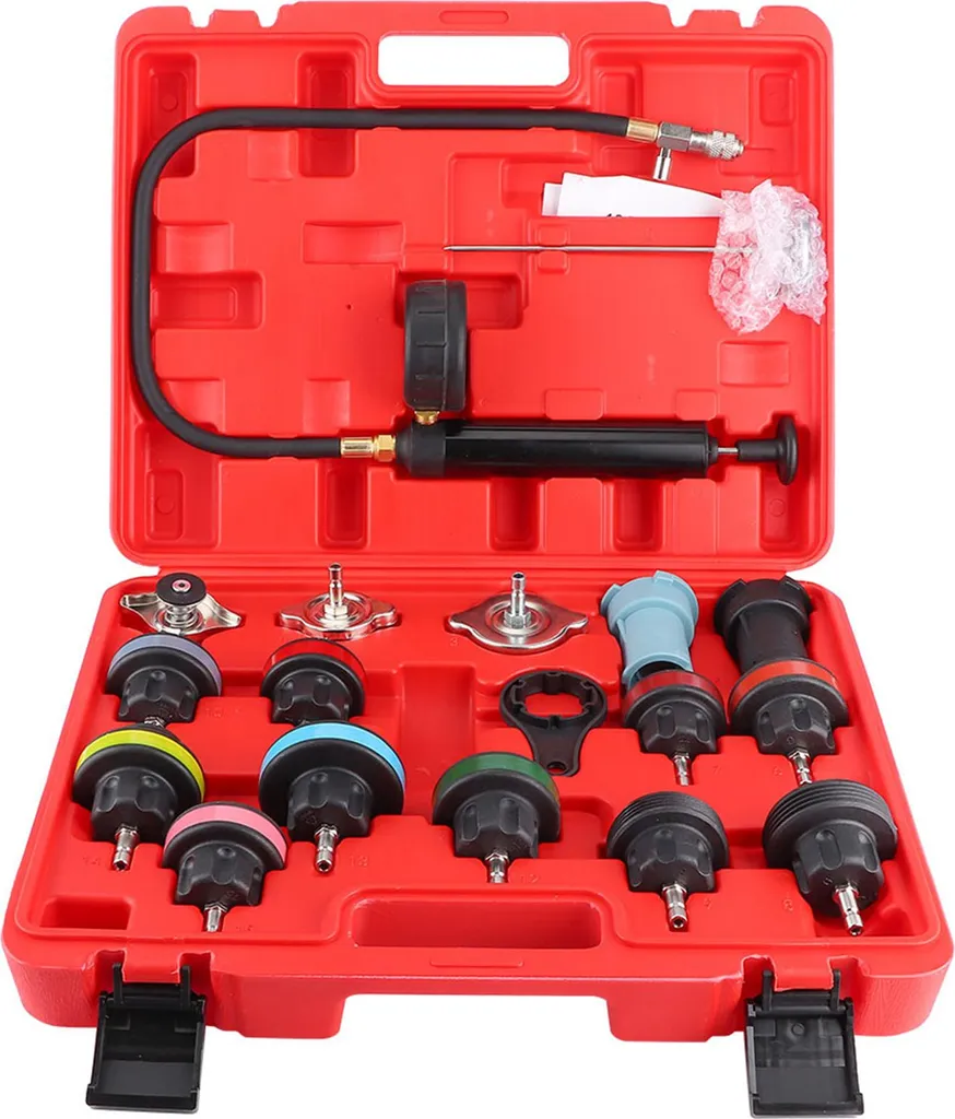 Kit testeur de pression radiateur 14 pièces pour système refroidissement