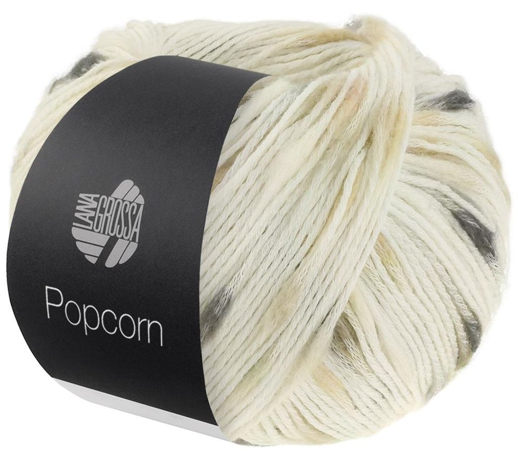 Lana Grossa - Popcorn 0009 weiß beige camel grau anthrazit Produktbild 
