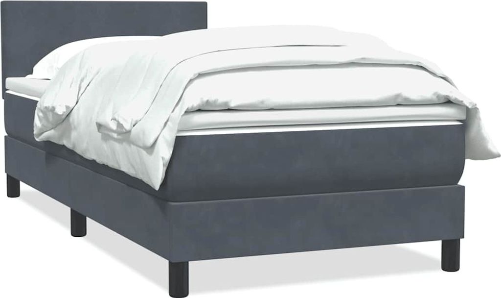 Boxspringbett mit Matratze Dunkelgrau 80x210 cm Samt