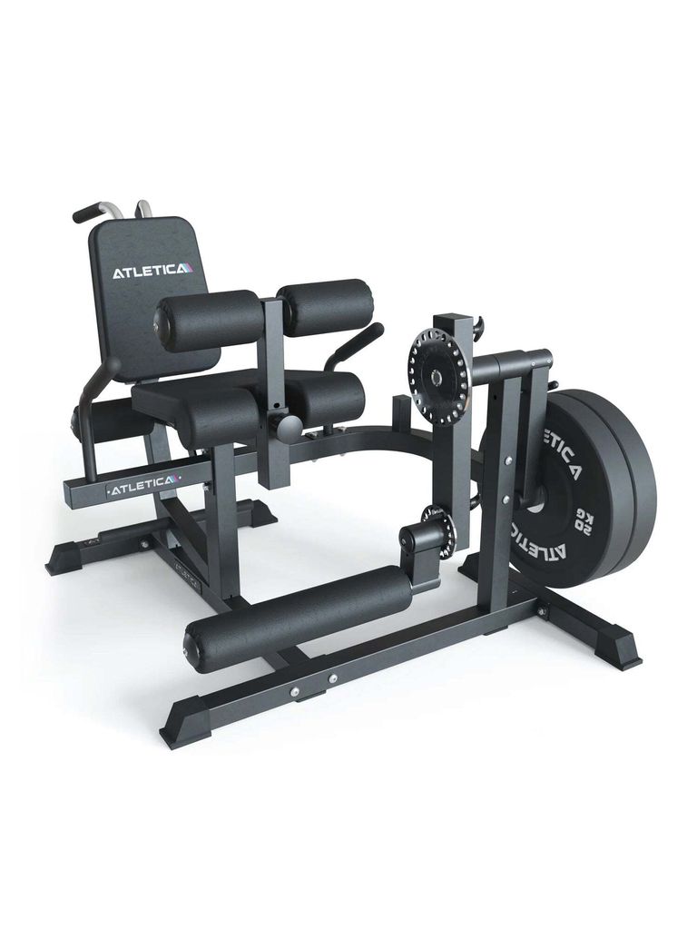 ATLETICA Fullbody Multitrainer | Beinstrecker | Multifunktion für Beinstrecker, Bauch- und Rückenübungen | Plate Loaded | Enorme Traglast bis 350kg
