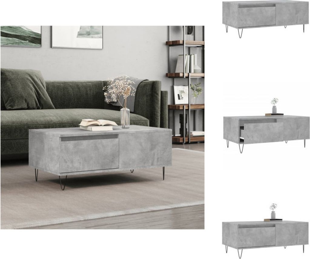 vidaXL Couchtisch Betongrau 90x50x36,5 cm Holzwerkstoff - Couchtische