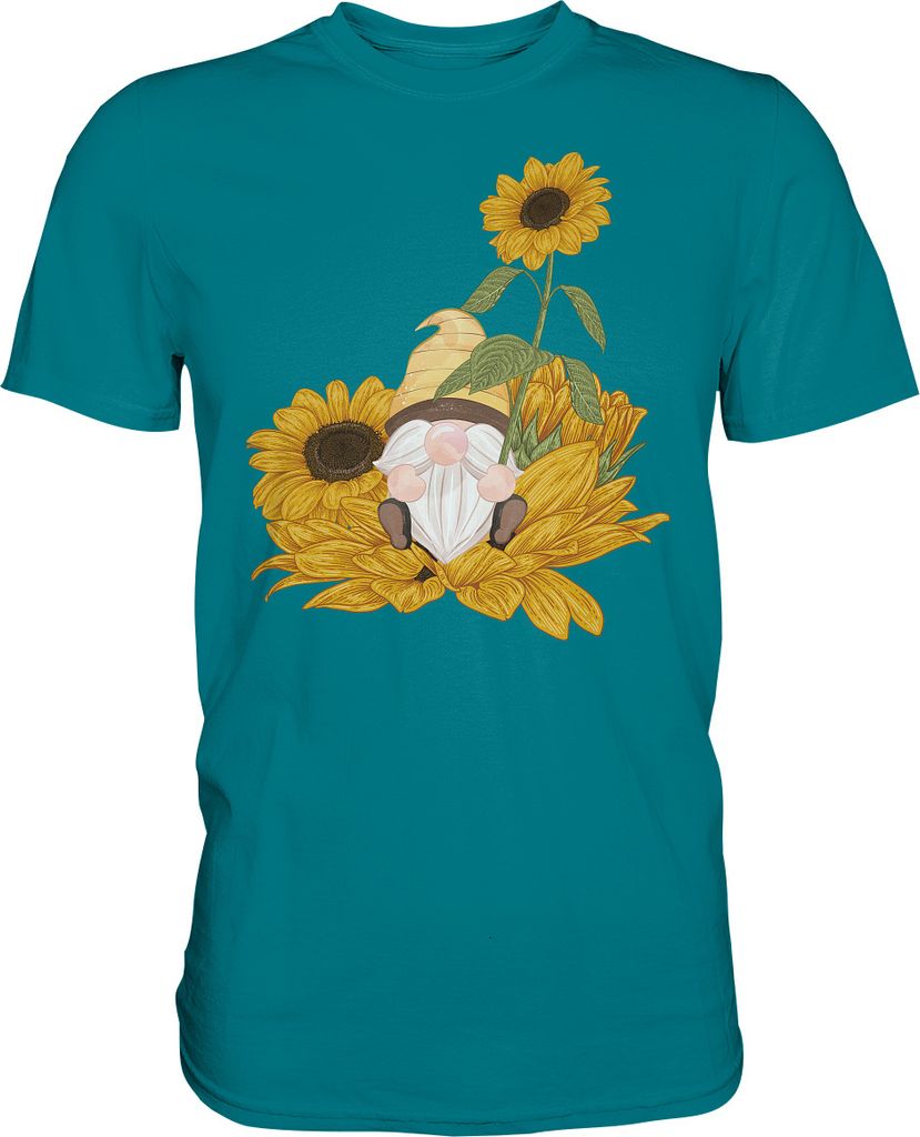 Gartenzwerg Sonnenblumen T-Shirt Garten Motiv Gärtner Produktbild 