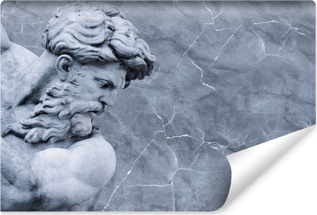 Muralo Vlies Fototapete für Wohnzimmer SKULPTUR VON NEPTUN Beton Br. 312cm x Hö. 219cm