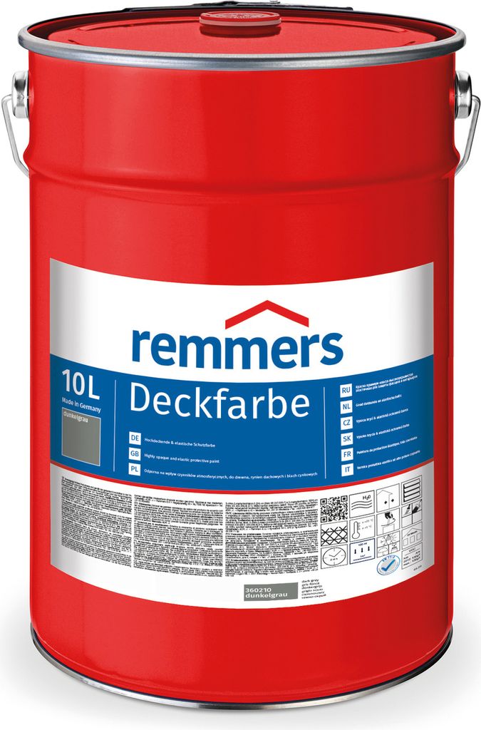 Remmers Deckfarbe dunkelgrau 10 l, Holzlack