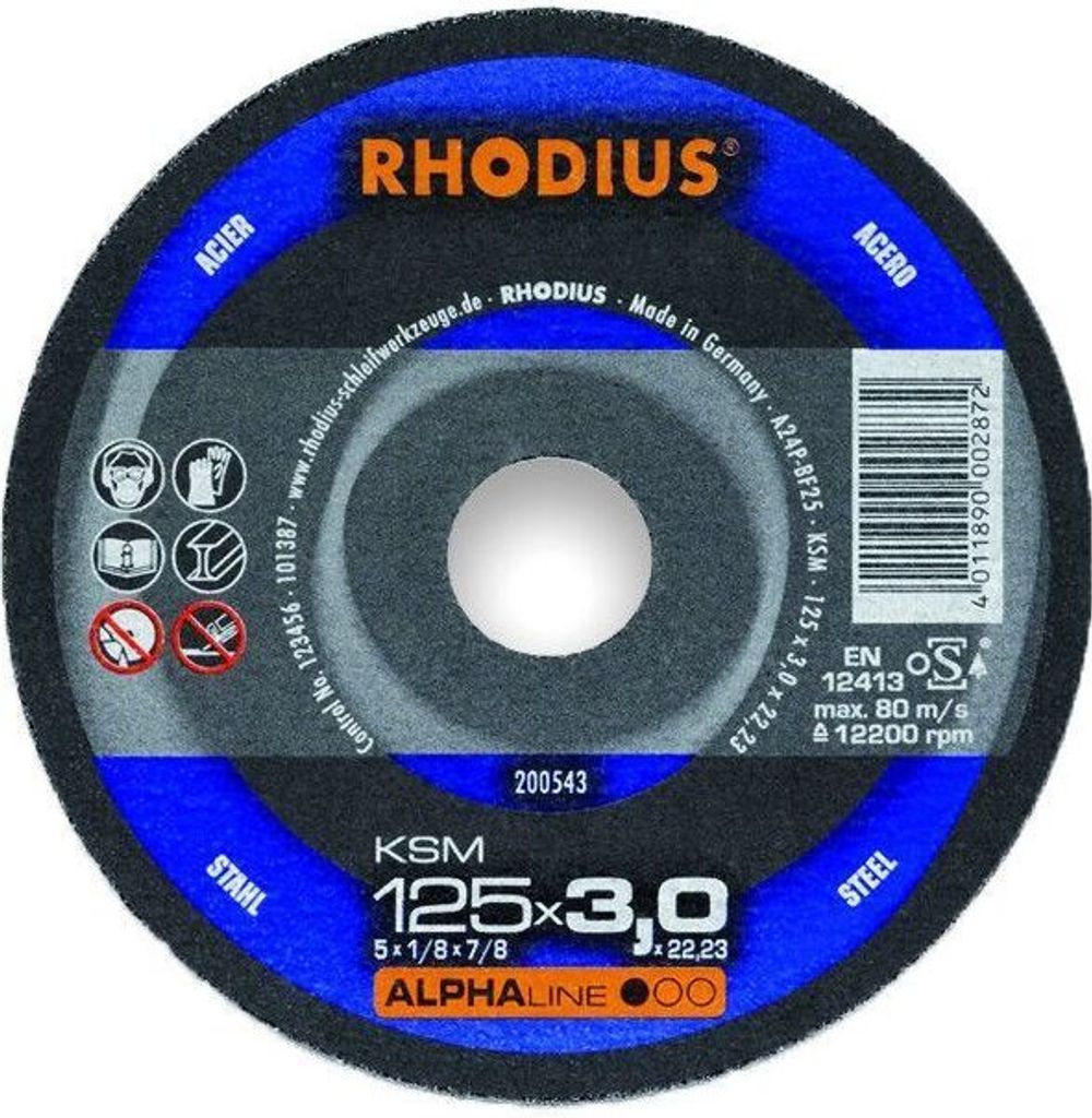 Rhodius Freihandtrennscheibe KSMK Stahl Ø 230 mm Bohrung 22,23 mm 10 Stück