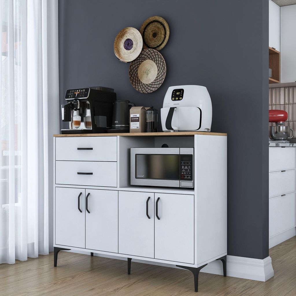 Skye Decor, JE206 - 3898, Kaffeestand, Nussbaum, 100% MELAMINBESCHICHTETE SPANNE, 120 x 45 x 98,6 cm
