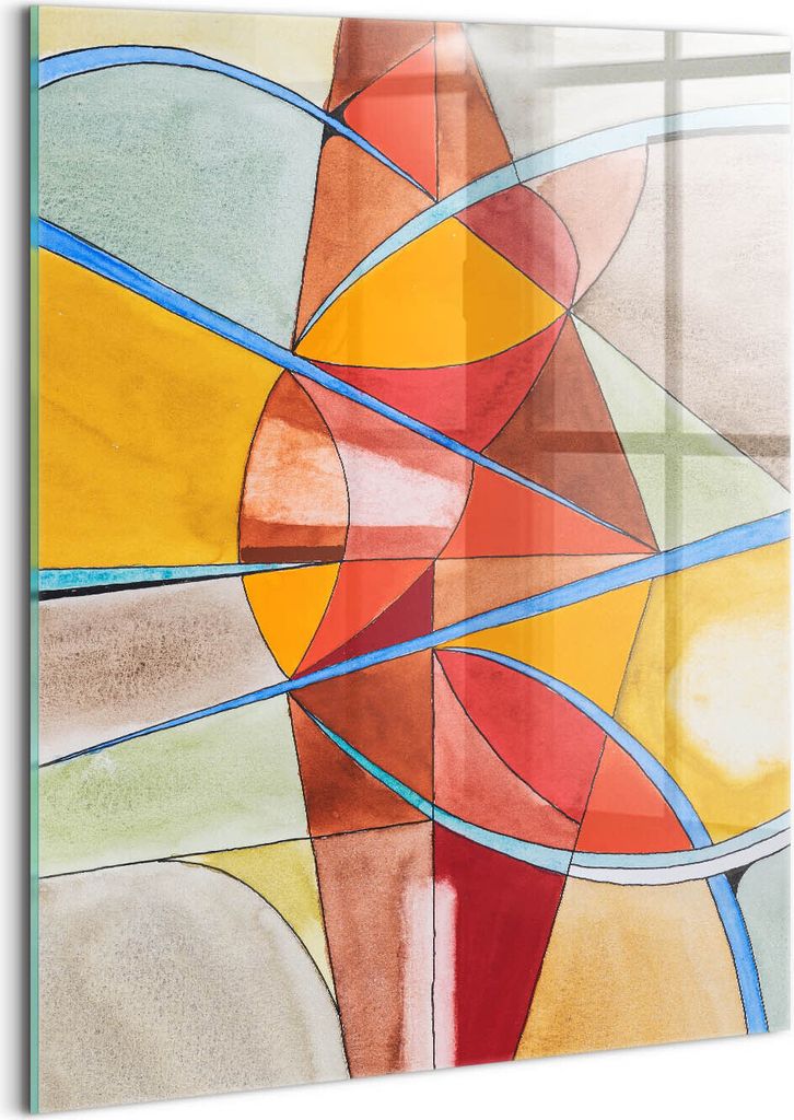 Designer Glasbild - Wandbild - Glas Bild - 60x80 cm - Kunst - Orangefarbenes Buntglas