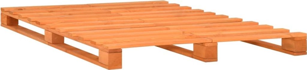 vidaXL Lit de palette Marron pin massif 140×200 cm Image du produit 