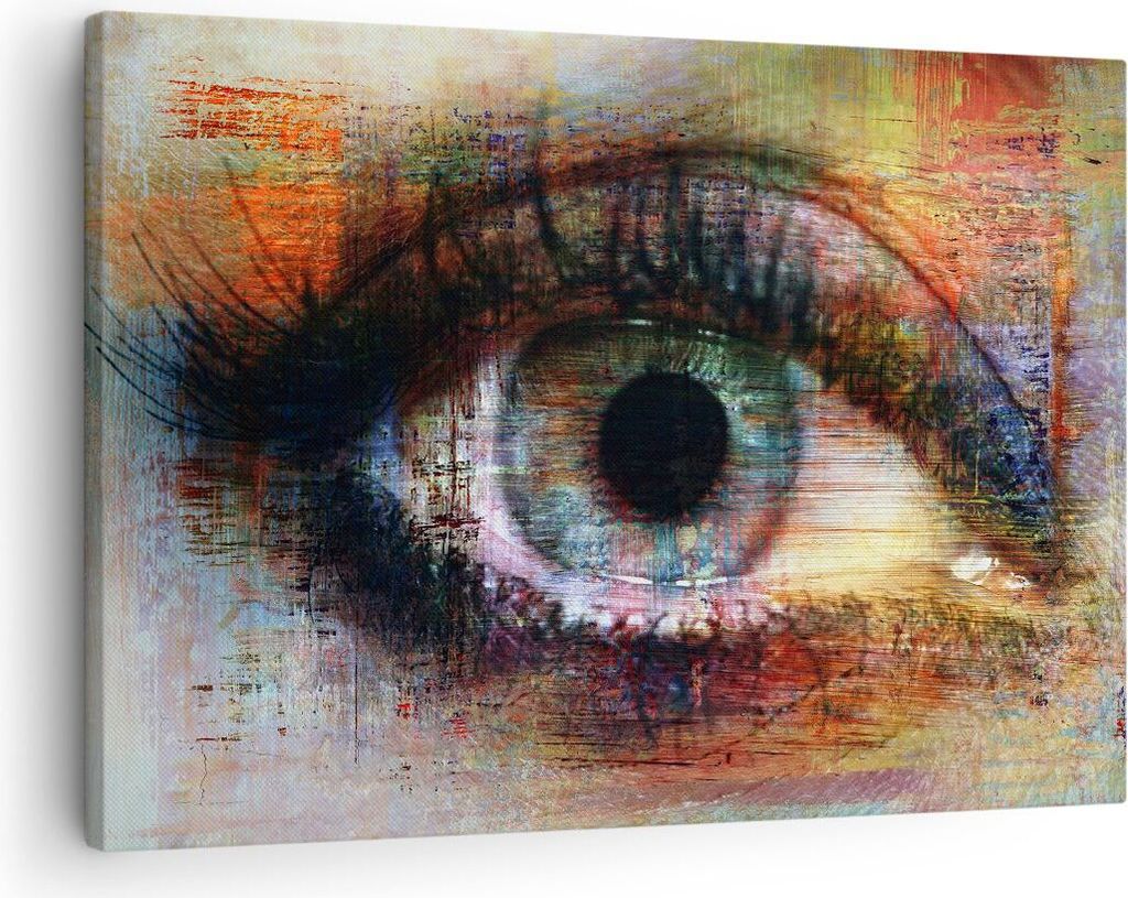 Bild auf Leinwand - Leinwandbild - Auge Abstraktion - 70x50cm - Wand Bild - Wanddeko - Wandbilder - Leinwanddruck - Bilder - Kunstdruck - Wanddekor...