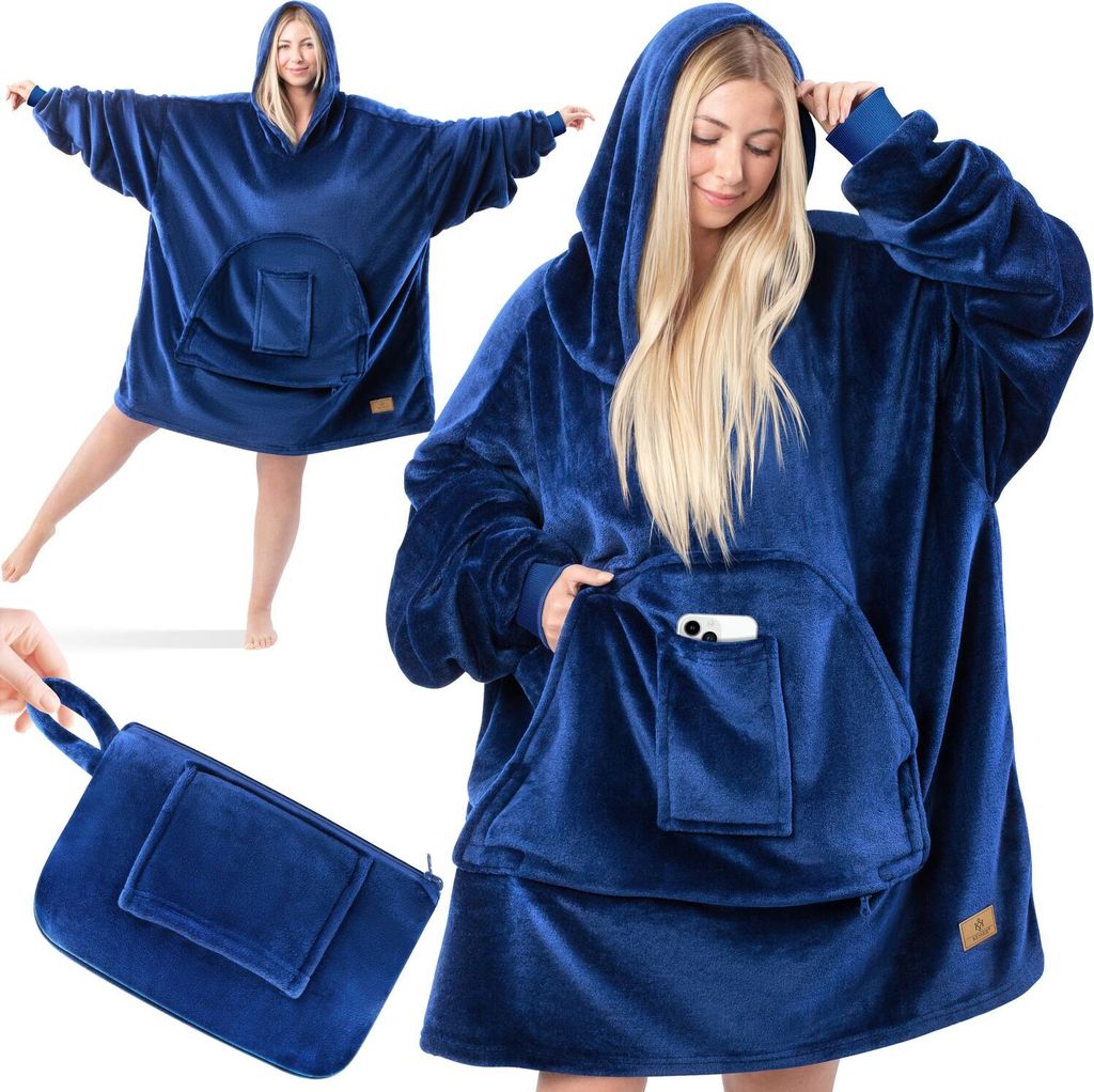 KESSER Hoodie Decke Kuscheldecke mit Ärmeln Deckenpullover Vielseitig Tragbare Decke zum Anziehen für Damen & Herren, Sweatshirt Warm Kuschelpu...