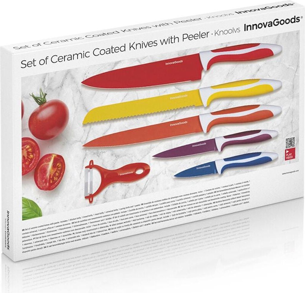 Sada nožů s keramickým povrchem a škrabkou Knoolvs Obrázek produktu 