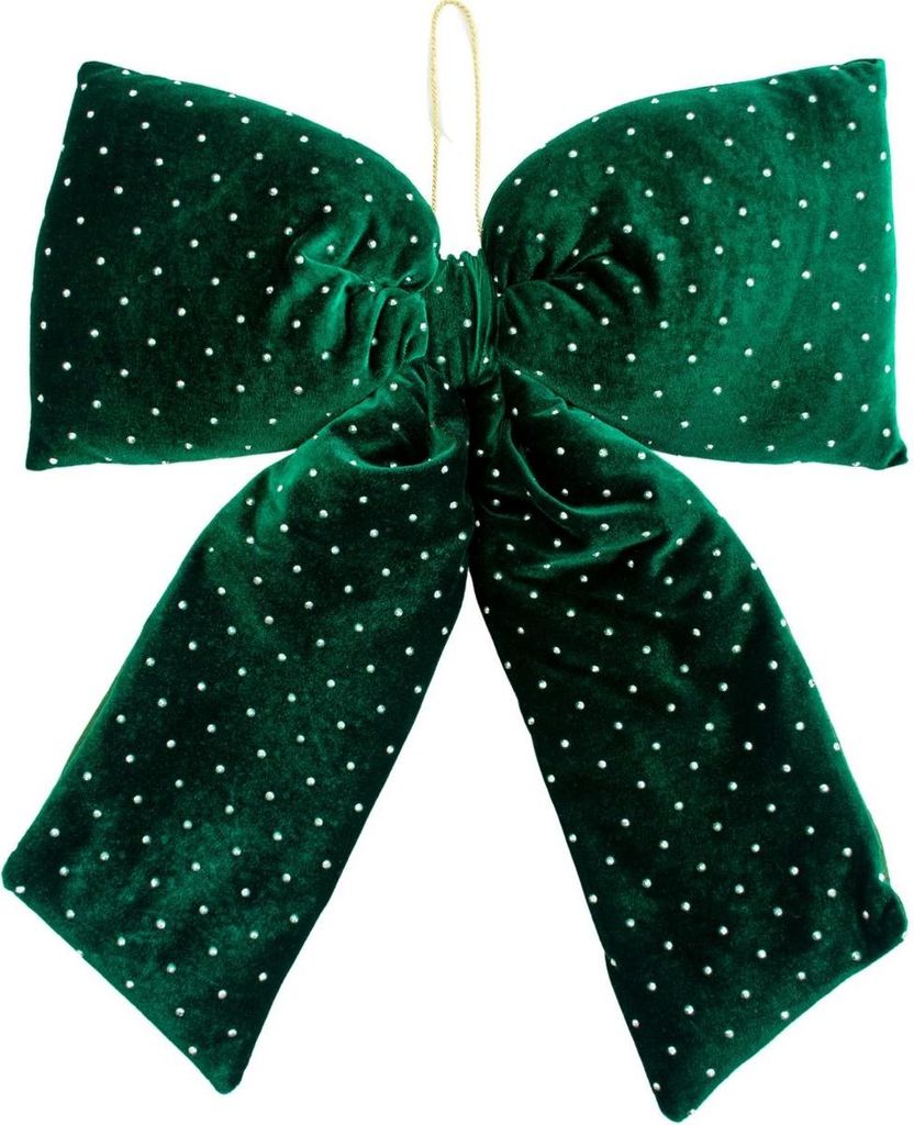 MICA Dekoschleife Grün 39x50 cm – große Weihnachtsdeko, elegante Schleife für Tür, Wand & Baum, klassisches Design, wiederverwendbar