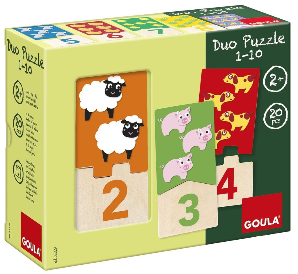 Goula Holzpuzzle Duo 1-10 - 20-teilig