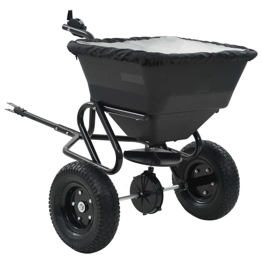Handstreuwagen Salzstreuer zum Ziehen PVC Stahl 125x74x79cm 45L