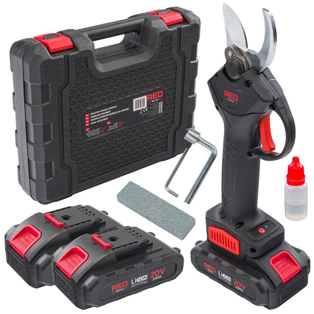 AKU nůžky na větve RED TECHNIC RTSA0063, 2x20 V, 2 Ah Obrázek produktu 