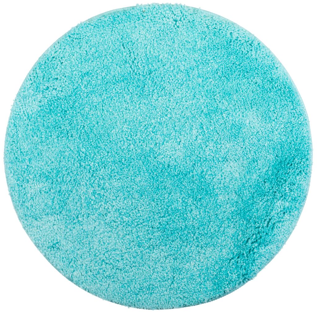 Badematte Ø 60 cm Runde Chenille-Badematte Rutschfest Saugfähig Maschinenwaschbar - Türkis