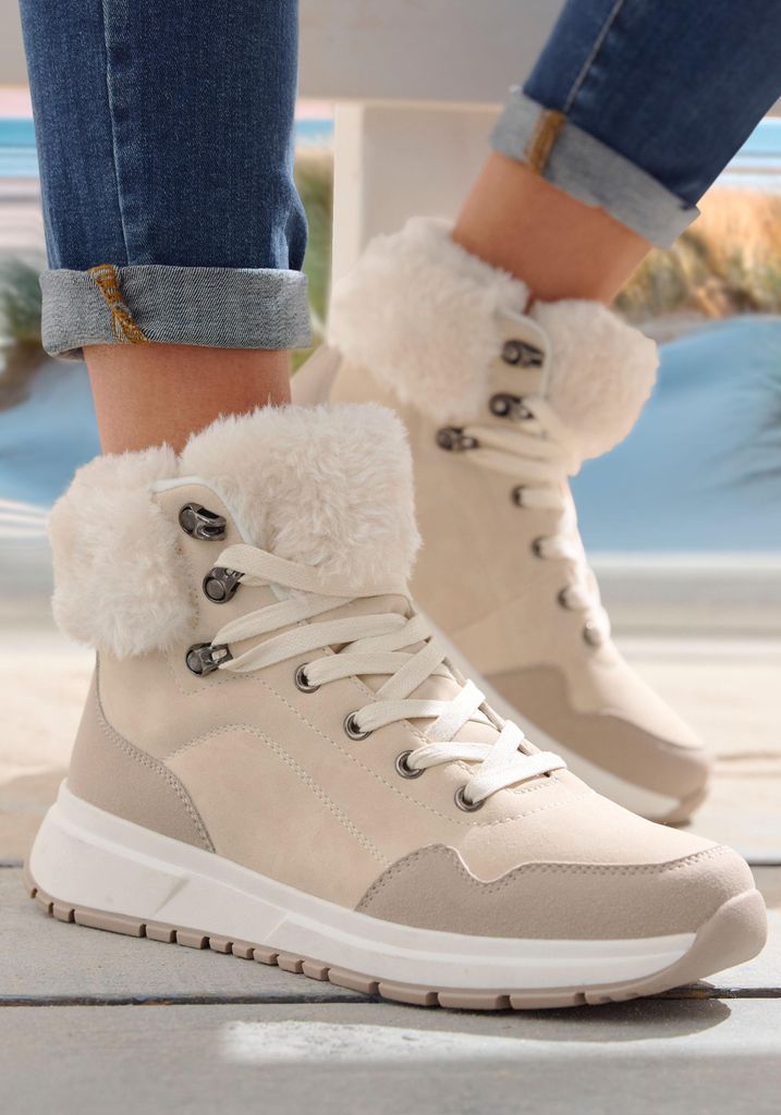 LASCANA Winterstiefelette beige Größe 41