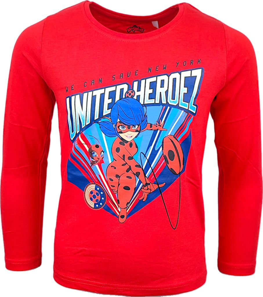 Langarmshirt Miraculous Ladybug Rot 140 cm