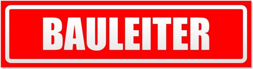 Kiwistar - Autoaufkleber - Rot - 60 x 16 cm - Bauleiter invertiert - Hinweis Aufkleber Sticker für Auto, Kfz, Fahrrad, PKW, LKW