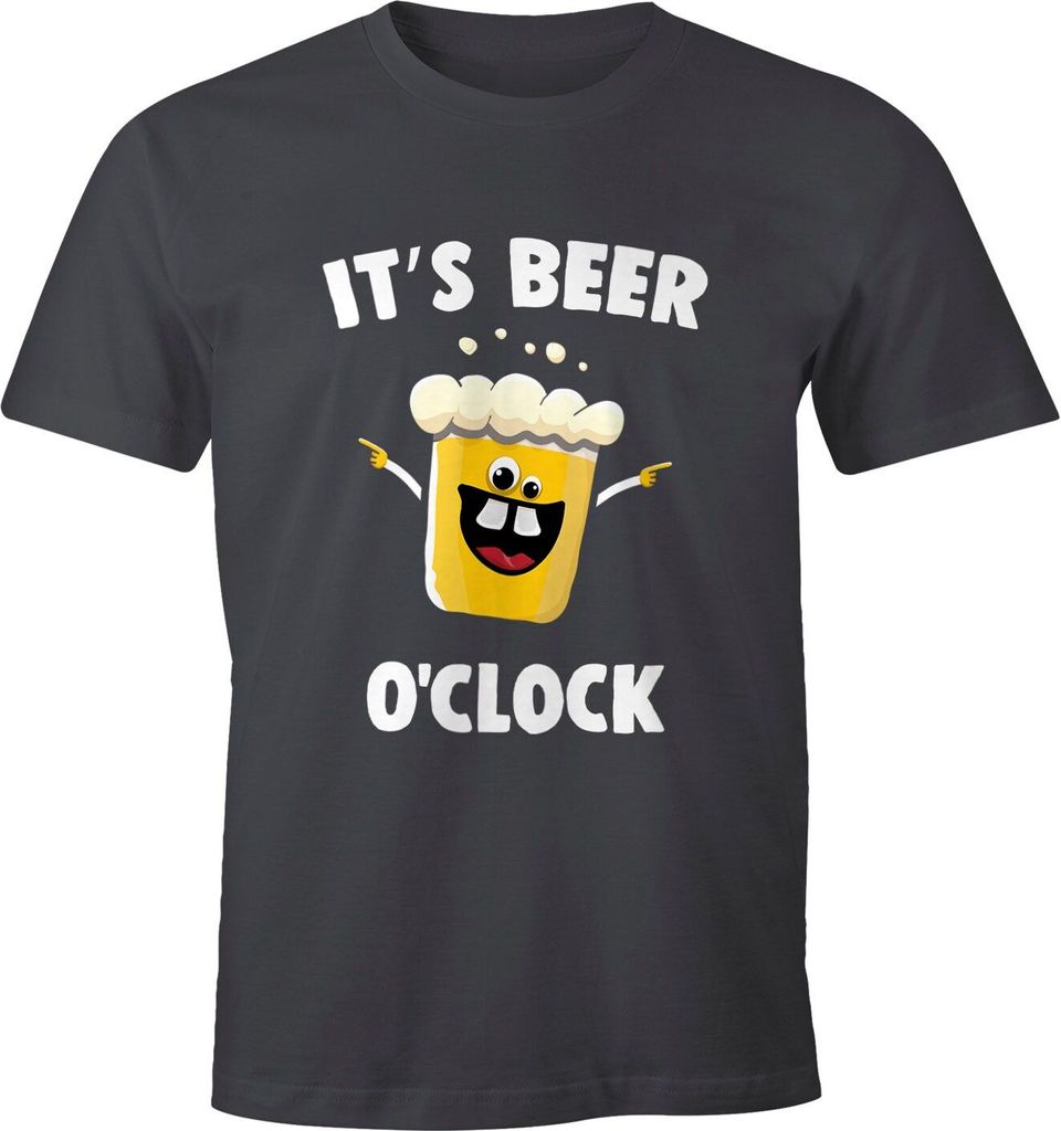 It's Beer a clock - Lustiges Herren Party T-Shirt Fun-Shirt Moonworks dunkelgrau XXL