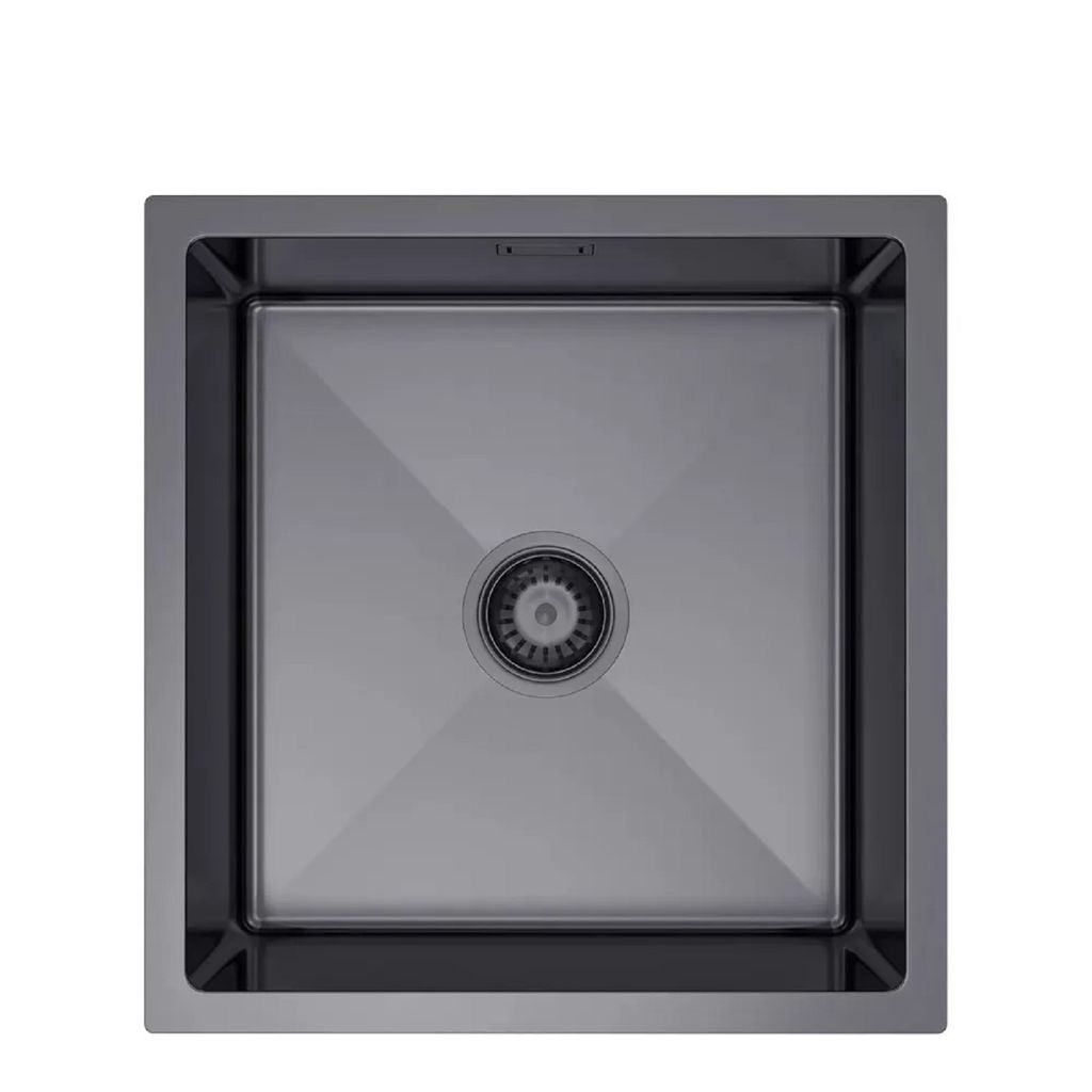 QLS Spülbecken Unterbau Edelstahl VIVI 47 x 45 cm Graphit mit Siphon 11230